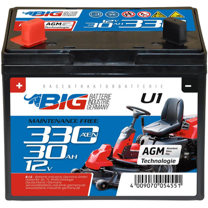 BIG U1 Garden Power Rasentraktor Batterie - 12V 30Ah