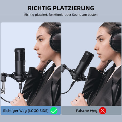 SUDOTACK USB Gaming Mikrofon Kondensator Set - PC Streaming