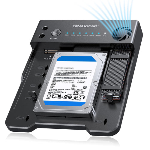 GRAUGEAR Bidirektionale Clone Station für M.2 & 2.5"/3.5" SSDs/HDDs