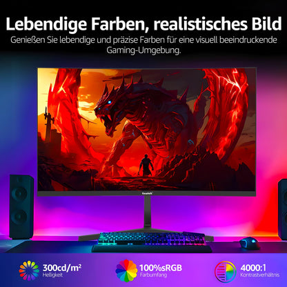 Gawfolk Curved PC Bildschirm – 27 Zoll FHD 100Hz Schwarz