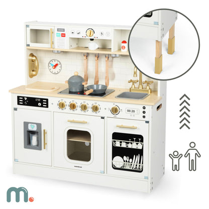 Mamabrum Holz-Kinderküche MAM155 mit LED, höhenverstellbar