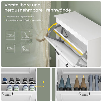 Brinlawb Schuhkipper 2 Klappen 8-12 Paar Schuhe – Weiss