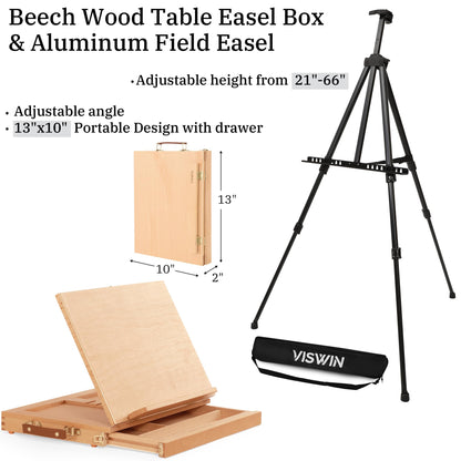 VISWIN Super-Deluxe Malset – 96 Farben & Staffelei-Set