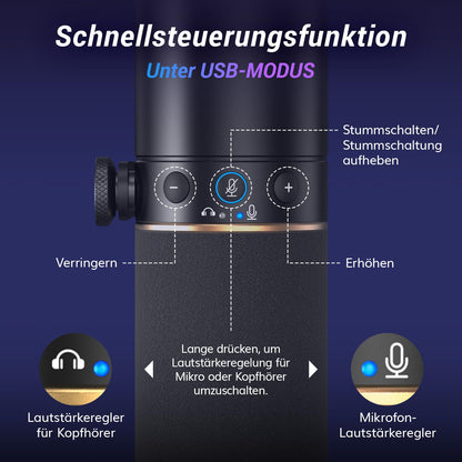 TONOR TD520S Dynamisches Mikrofon mit USB/XLR für Streaming und Gaming