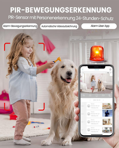 aidowocam CB70W Mini Überwachungskamera innen, 5G WiFi, 4K QHD