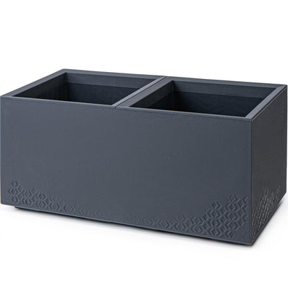 KONZEPT Pflanzkübel rechteckig 80x40x40 cm mit Rollen, anthrazit in Betonoptik