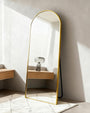 Lopekuty Ganzkörperspiegel 180 x 66 cm mit Aluminiumrahmen in Bogenform, Stand- und Wandspiegel