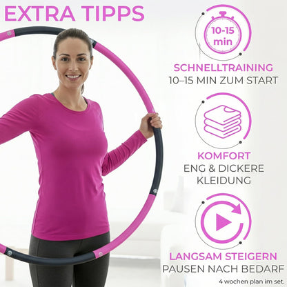 SummerFan Hula Hoop Reifen für Erwachsene 1,5 kg grössenverstellbar