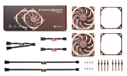 Noctua NF-A12x25 G2 PWM Sx2-PP Doppellüfter-Set - Braun