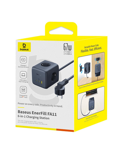 Baseus 67W GaN6 Steckdosenwürfel USB C Ladegerät 3-fach