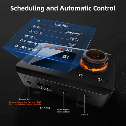 Spider Farmer Abluftset 100mm – GGS Controller WiFi, Aktivkohlefilter