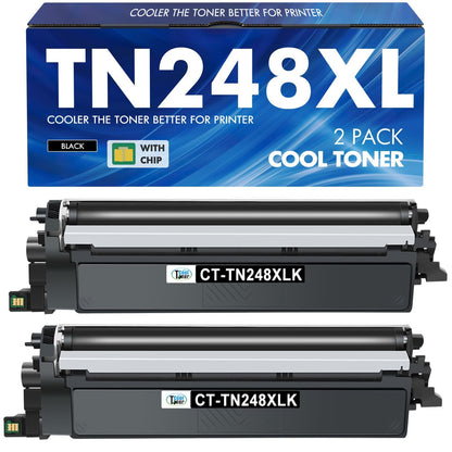 Cool Toner TN248XL Toner schwarz, 2er-Pack, kompatibel mit Brother – zwei schwarze Tonerkartuschen
