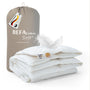 BEFA SOFT Daunendecke Ganzjahr Feder-/Daunenbett 90/10 - 135x200 cm. Rechteckige, weiße, gesteppte Decke wärmt ganzjährig im Bett.
