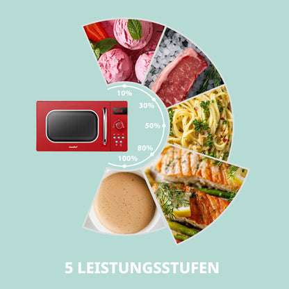 Comfee CMSRO 20 di rd Retro-Mikrowelle 20 Liter Rot