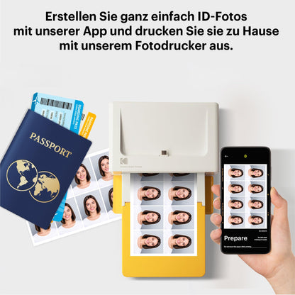 KODAK Dock Plus 4PASS Mobiler Fotodrucker 10x15cm 90 Blatt Paket