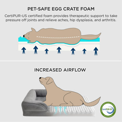 BEDSURE Orthopädisches Hundebett für Grosse Hunde – Dunkelgrau, 106x80 cm