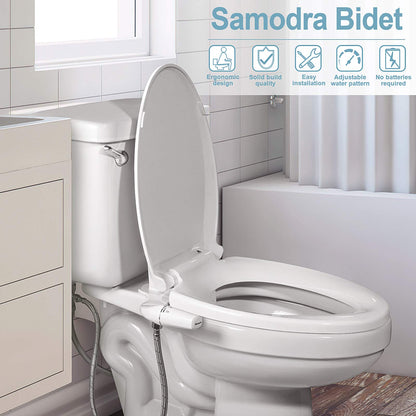SAMODRA Bidet-Aufsatz B007, nicht elektrisch, Doppeldüsen, links