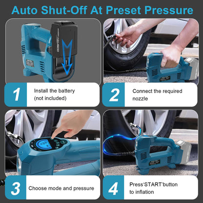 QUPERR Akku Kompressor UPUMP-MK1, tragbare Luftpumpe für Makita 18V