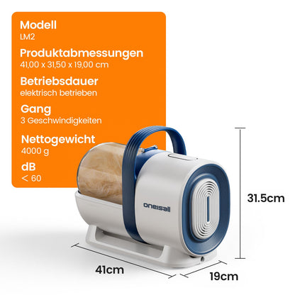 oneisall Hundeschermaschine mit Staubsauger LM2, 7-in-1 Pflegeset