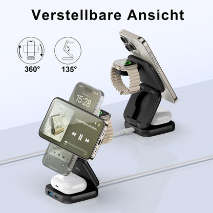 AC Island 5-in-1 MagSafe Reise Ladestation – iPhone Watch AirPods Schwarz