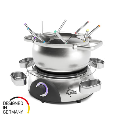 SUNTEC FON-8014 V2A Fondue-Set elektrisch Edelstahl für 8 Personen