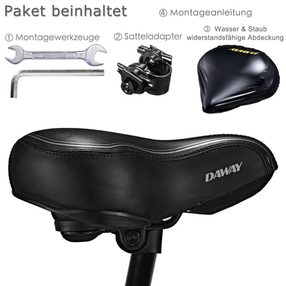 DAWAY C30i Fahrradsattel – Extra breiter Sattel mit Memory-Schaum