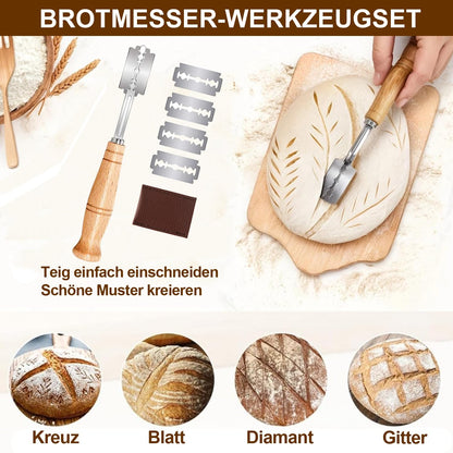 RIZENCE Sauerteig Starter Set mit Gärkörbchen, Brotbackzubehör