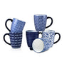 Selamica Kaffeetassen Set 6er 473 ml - Vintage Blau