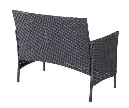 Mendler HWC-D82 Garten Lounge-Set - Schwarz mit Kissen Creme