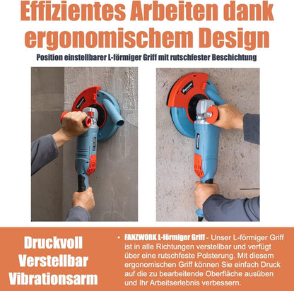 FANZWORK 1750W 180mm Betonschleifer – Komplettset mit Absaugung