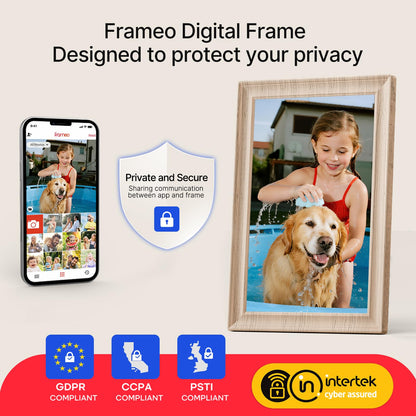 WONNIE Frameo Digitaler Bilderrahmen 10,1 Zoll WLAN Touchscreen 32 GB