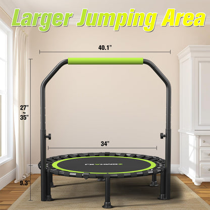 ZCMHAXJ Trampolin klappbar, Ø 101,6 cm, bis 204 kg, mit Haltegriff
