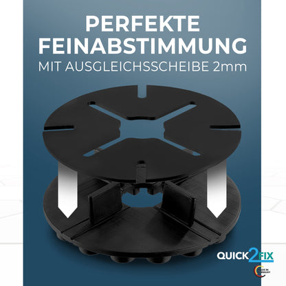 QUICK2FIX Ausgleichsscheiben 2 mm für Stelzlager, 50 Stück