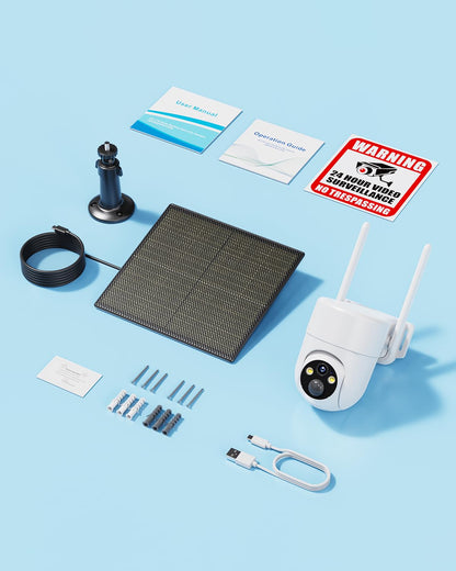 SEHMUA CB84S 4G LTE Überwachungskamera Aussen mit Solarpanel, 2K