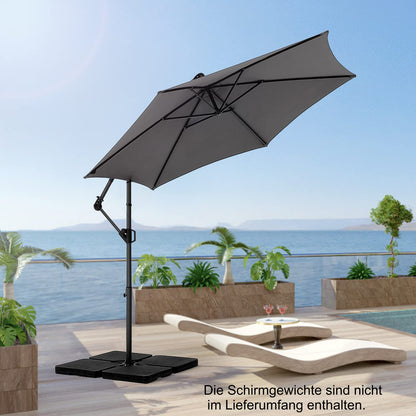 Deuline® Mallorca-Elite Ampelschirm – Ø300 cm 360° drehbar