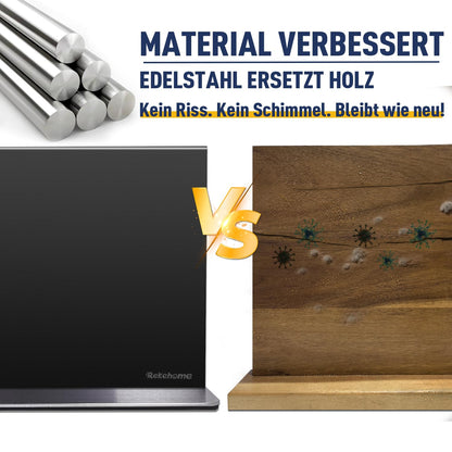 Rekehome Magnetischer Messerblock ohne Messer, Edelstahl, 30 cm
