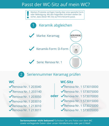 Calmwaters® WC Sitz Keramag Renova 1 Absenkautomatik – Weiss