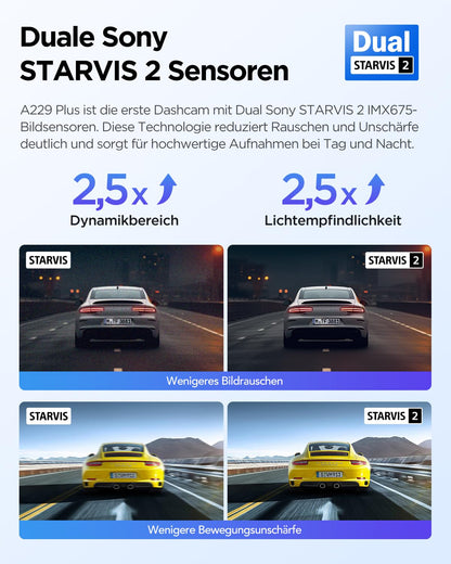 VIOFO A229 Plus Dashcam - 2K Dual WLAN Sprachsteuerung