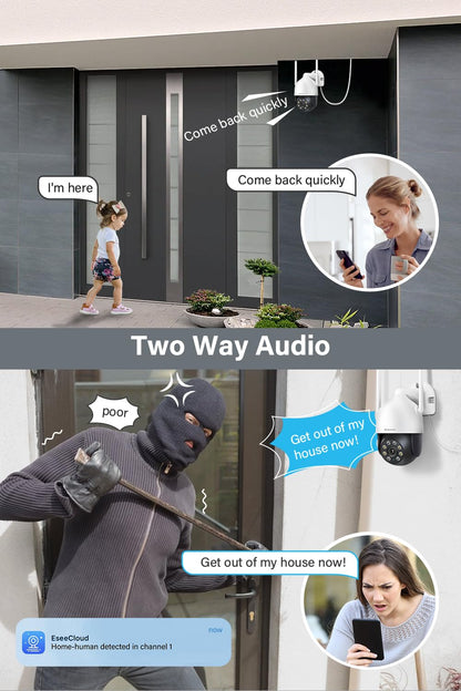 Jennov 5MP PTZ WLAN Aussen Überwachungskamera Set - 4 Kameras