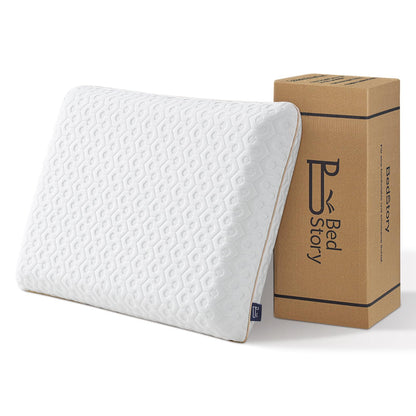 BedStory Gel Memory Foam Kopfkissen 60x40 cm, 10 cm, Seitenschläfer