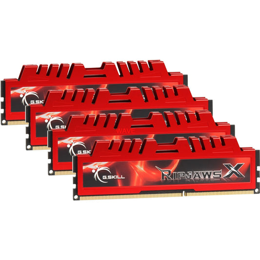 G.Skill Ripjaws-X 32GB RAM Kit - DDR3 1333MHz. Schwarze RAM-Module mit Kühlkörpern. Erhöht die Arbeitsspeicher-Kapazität eines Desktop-PCs für anspruchsvolle Anwendungen.
