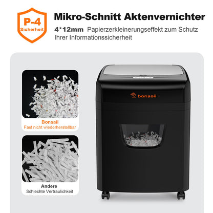 Bonsaii C233-B Aktenvernichter - Autofeed P-4 Partikelschnitt