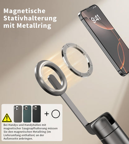 TONEOF Selfie Stick Stativ, magnetisch, MagSafe, 173 cm, schwarz