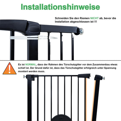 UISEBRT Treppenschutzgitter ohne Bohren mit Katzentür, 75-85 cm