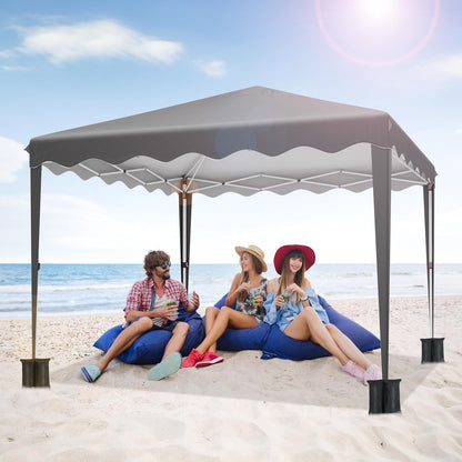 OutdoorPro Faltpavillon 3x3m – UV50+ Grau mit Seitenteilen
