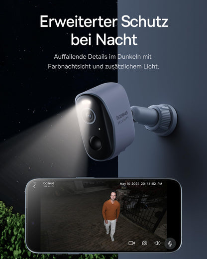 Baseus Security N1 Überwachungskamera Aussen Kabellos 3-Cam Kit 2K
