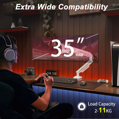 Fydeamer Gasfeder Monitorhalterung Einzel 17-35 Zoll – Weiss