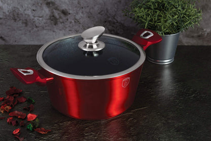 BerlingerHaus Burgundy Kochtopf Set Induktion 10-TLG BH-1222N Metallic Rot