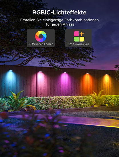 Govee Outdoor Zaunleuchte RGBWIC IP65 Matter - 6er Set
