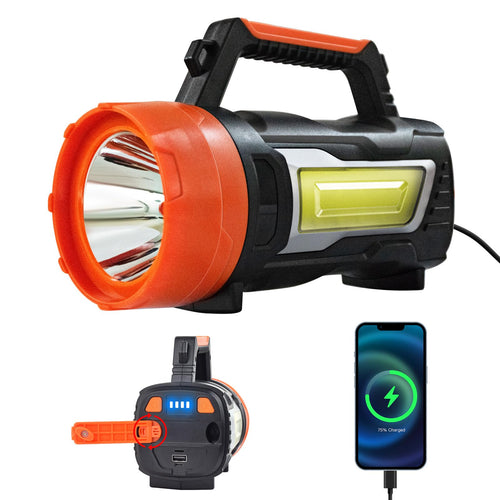 ErayLife LED Handkurbel Taschenlampe 887B, 7000 Lumen, USB aufladbar